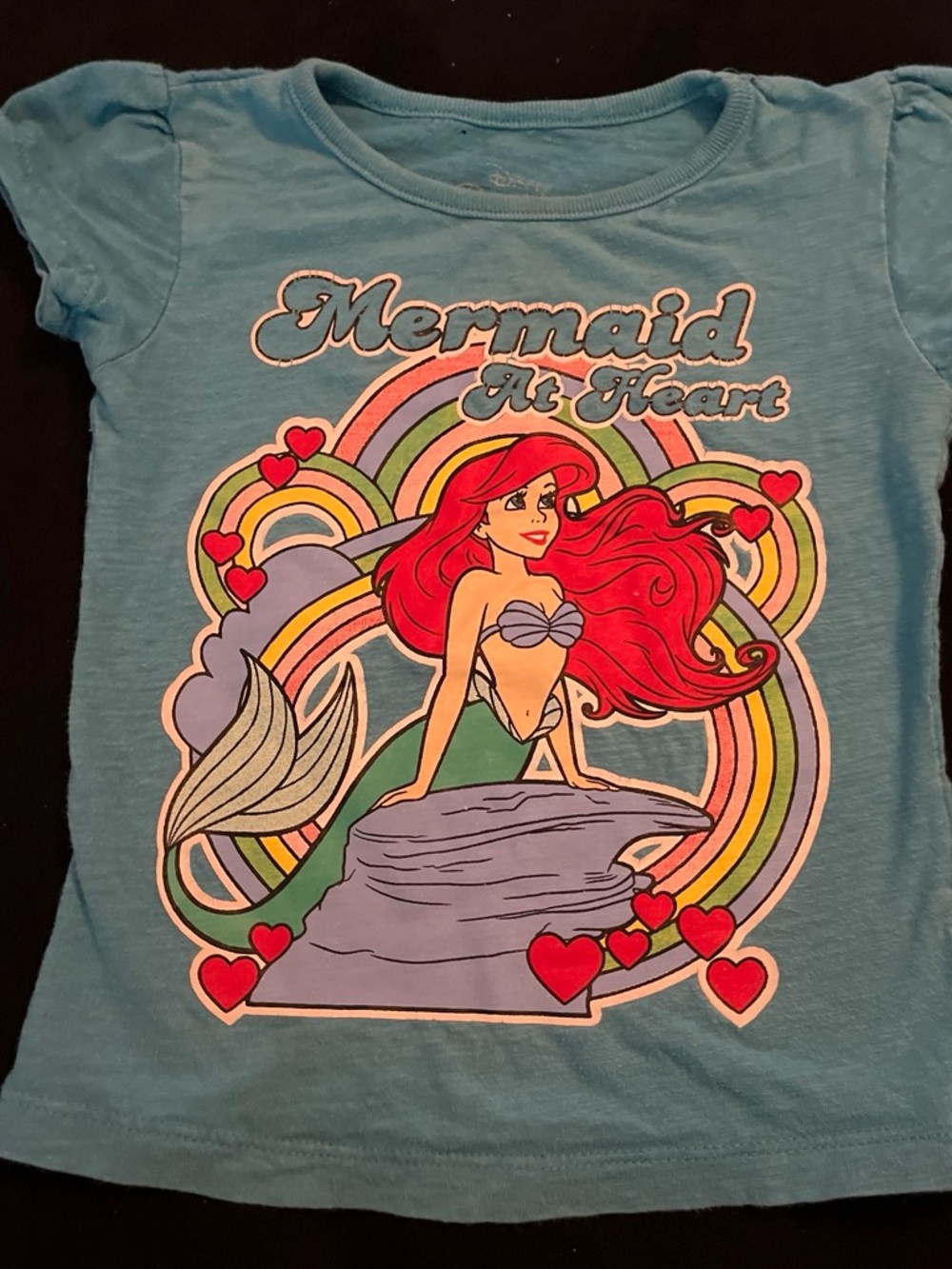 Mermaid At Heart Ariel Graphic Tee - Light Blue